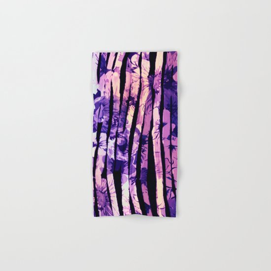 purple floral stripes Hand & Bath Towel