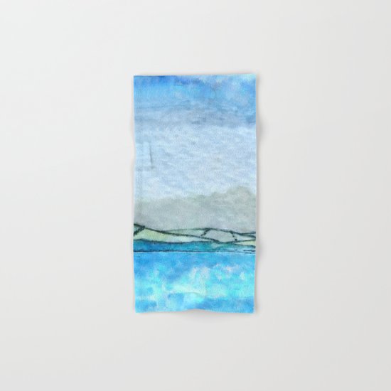 Landscape with fog and blue Hand & Bath Towel