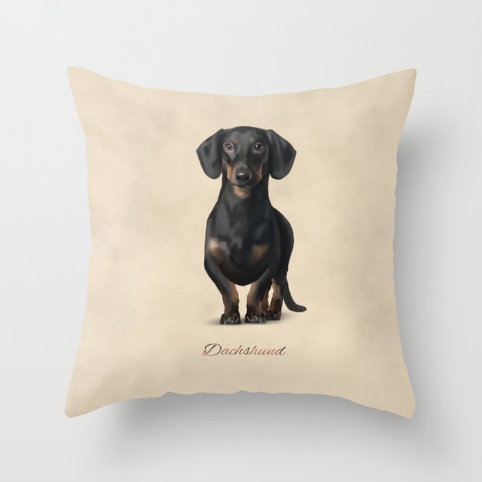 dachshund throw pillow