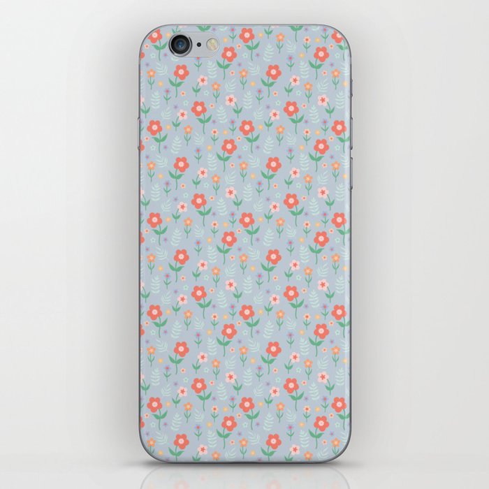 Blooms on Blue iPhone Skin