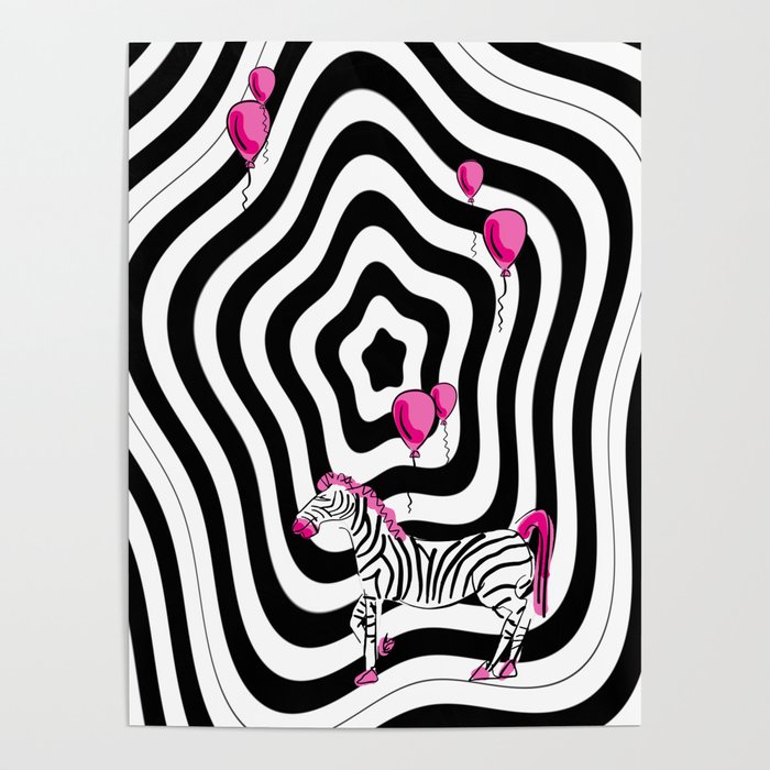 Pink Zebra Dream Poster