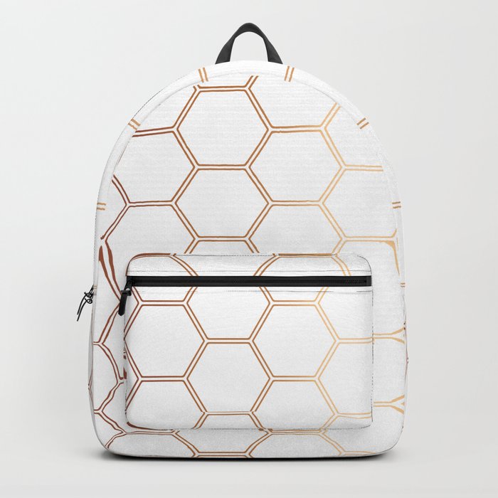 Geometric Honeycomb Pattern - Rose Gold #372 Backpack