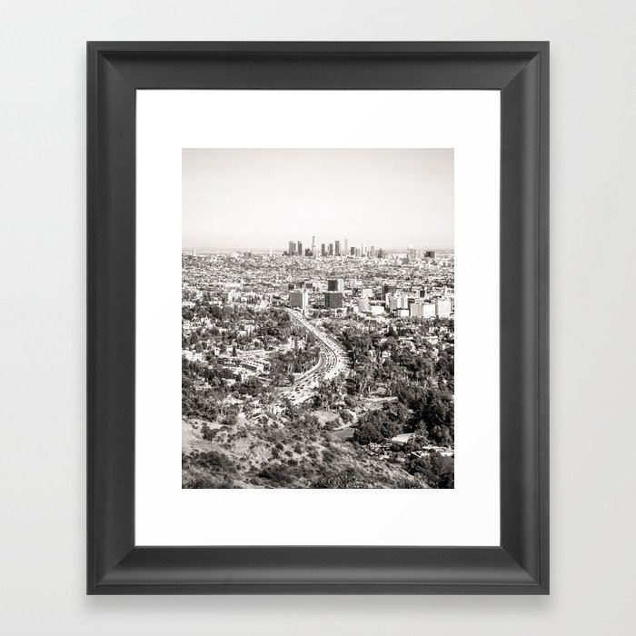Los Angeles Grey Framed Art Print