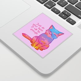 "Your Best is Enough" Sunset Cat Sticker