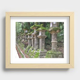 You Can't Fool Me: Lanterns and a Camouflaged Deer, Kasuga Shrine, Nara, Japan Recessed Framed Print