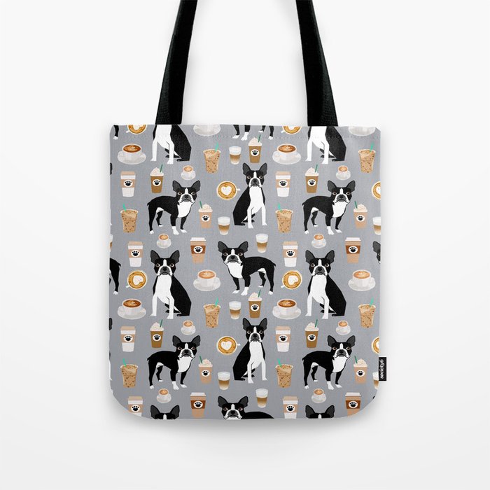 Boston Terrier coffee dog breed gifts pupuccino dog lover Boston terriers pure breed Tote Bag