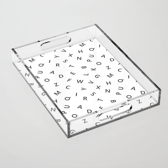 The Missing Letter Alphabet W&B Acrylic Tray