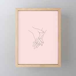 Hands Line Drawing - Mel Framed Mini Art Print