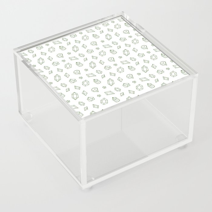 Green Gems Pattern Acrylic Box