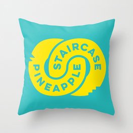 PineappleStaircase | Official Logocolor 2015 in Turquoise/Yellow Throw Pillow
