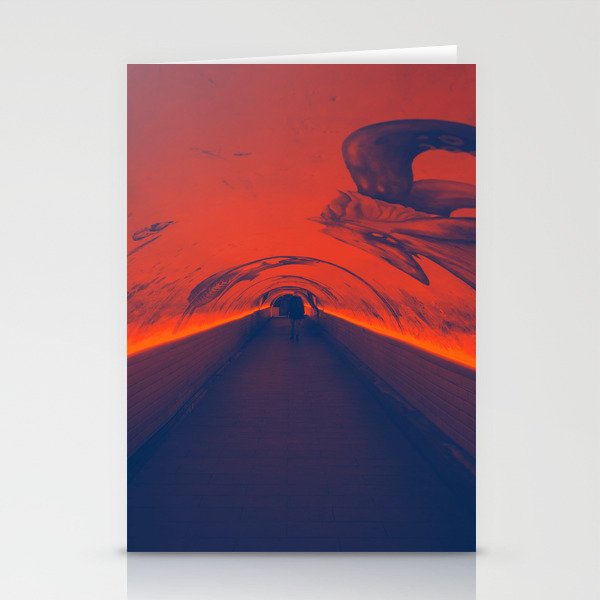 The Tunnel With The Octopus on The Wall Cinematic Photography Stationery Cards
