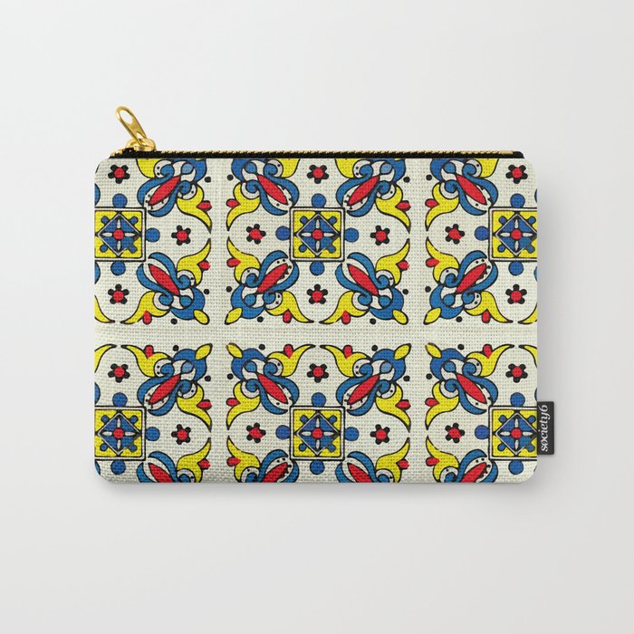 Abstract cruz mexican modern talavera tile wall Carry-All Pouch