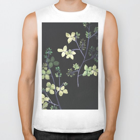 Olive Flowers Biker Tank