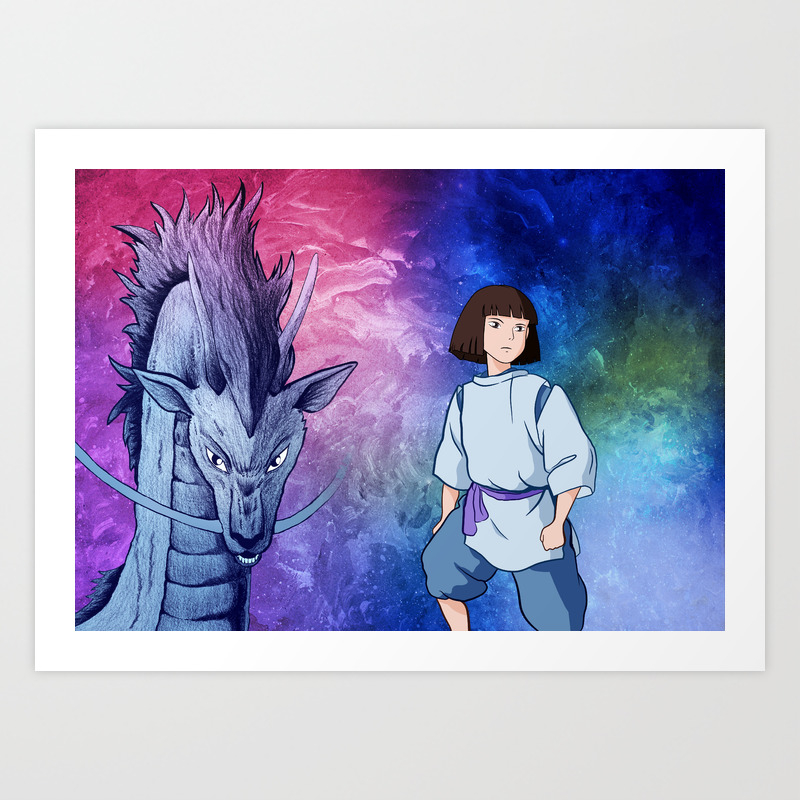 Haku Spirited Away Portrait Artwork Art Print By Dksartdesign