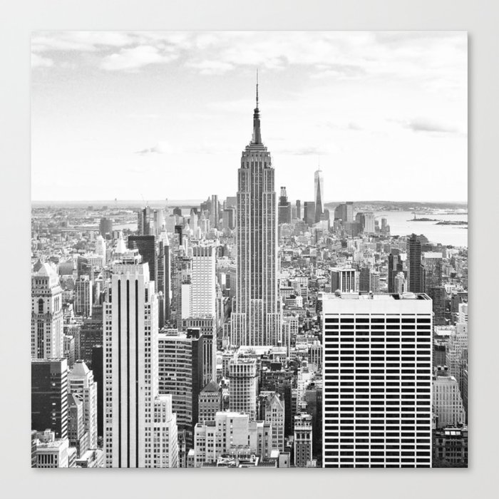 New York City Manhattan Black White Canvas Print By Zado