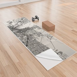 El Paso Black & White Map Yoga Towel