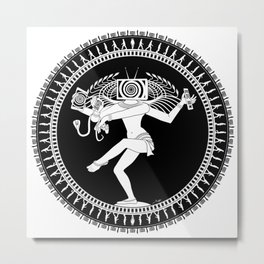 Manipulated Shiva Metal Print | Illustration, Graphic Design, Digital, Black and White 