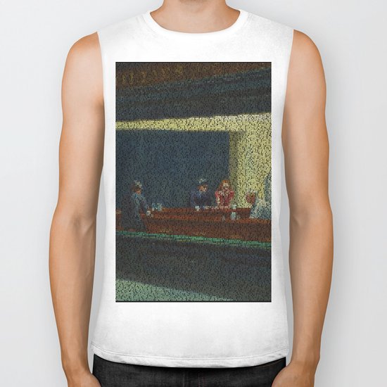 Tom's Diner (Edward Hopper/Suzanne Vega mash up) Biker Tank