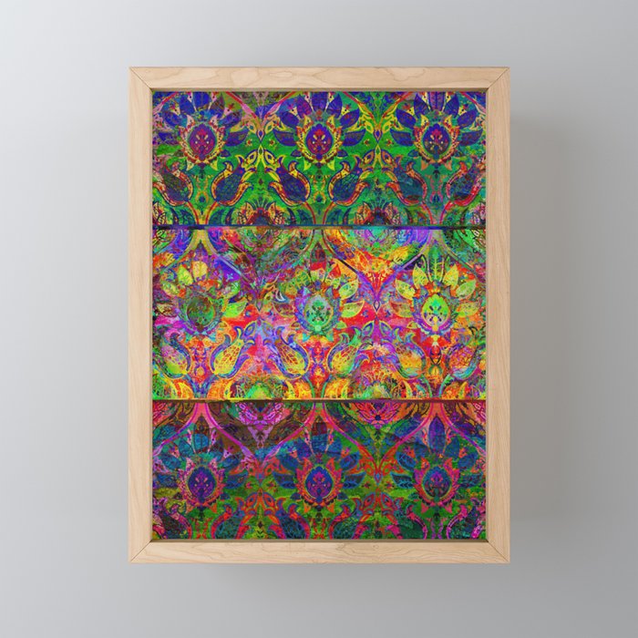 Bohemian native colorful design, country pattern art Framed Mini Art Print