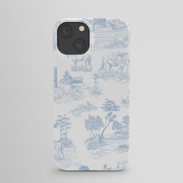 Toile de Jouy Vintage French Soft Baby Blue White Pastoral Pattern iPhone Case