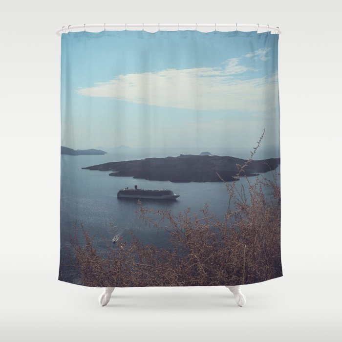 Santorini Greece 15 Shower Curtain By Lorasi Society6