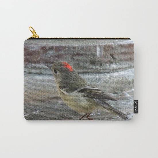 Ruby-Crowned Kinglet At The Fountain Carry-All Pouch
