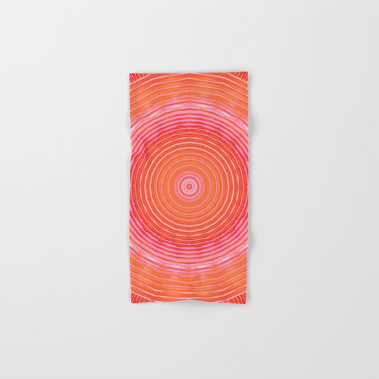Mandala orange pink Hand & Bath Towel