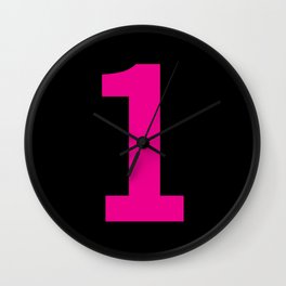 Number 1 (Magenta & Black) Wall Clock
