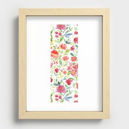 Pink Watercolor Floral Pattern Recessed Framed Print