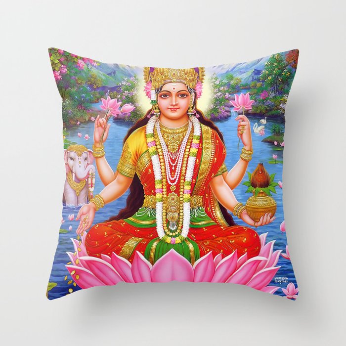 Goddess Lakshmi Throw Pillow