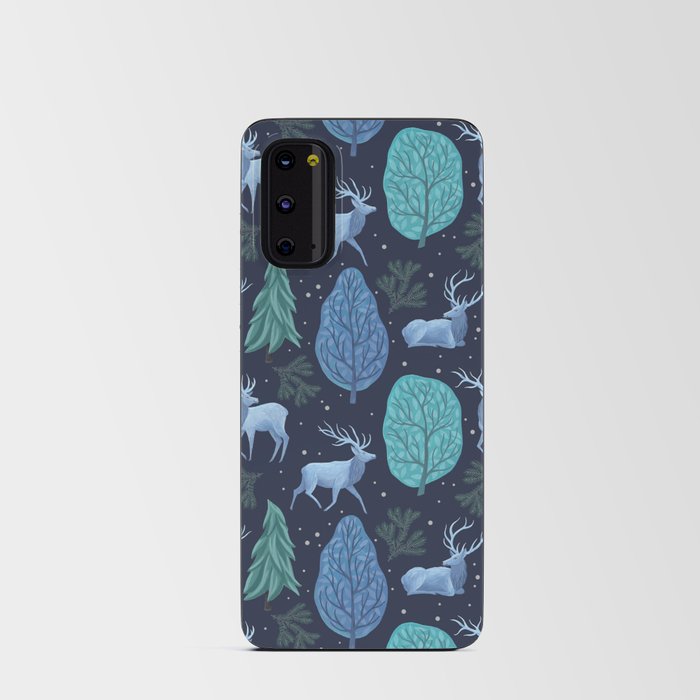 Blue Elks & Trees - Blue Android Card Case