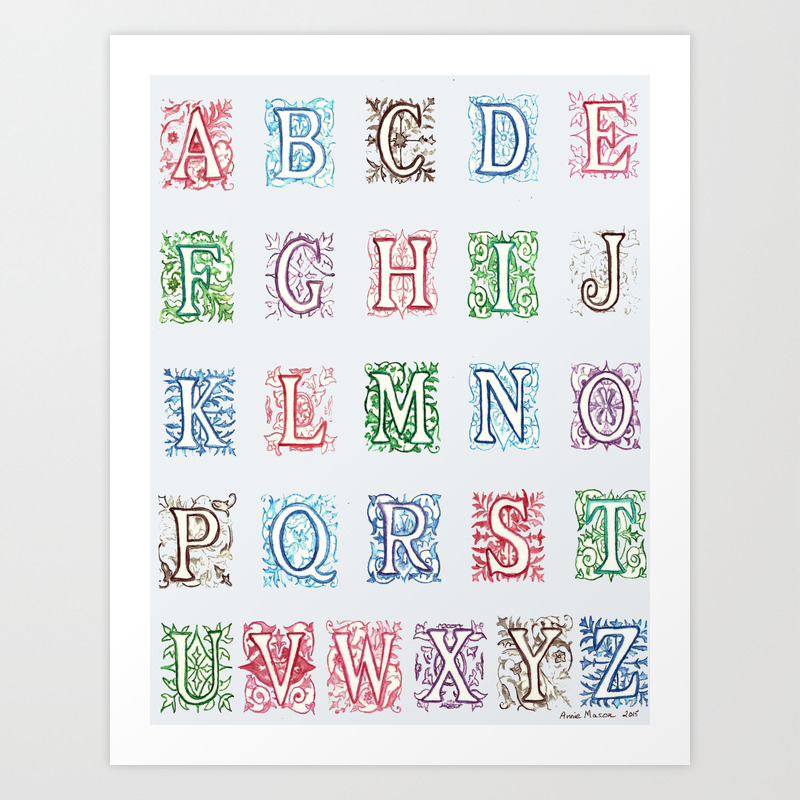 Baby Room Letters A Z Art Print By Anniemason Society6