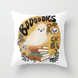 Spooky Book Lover Throw Pillow