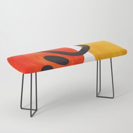 Midcentury Modern Colorful Abstract Pop Art Space Age Fun Bright Orange Yellow Colors Minimalist Bench