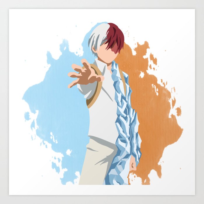 my hero academia minimalist todoroki art print by danmcg society6
