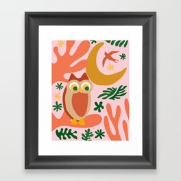 Matisse Style Great Horned Owl | Pastel Art Framed Art Print