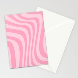 Retro Liquid Swirl Pink Stationery Card