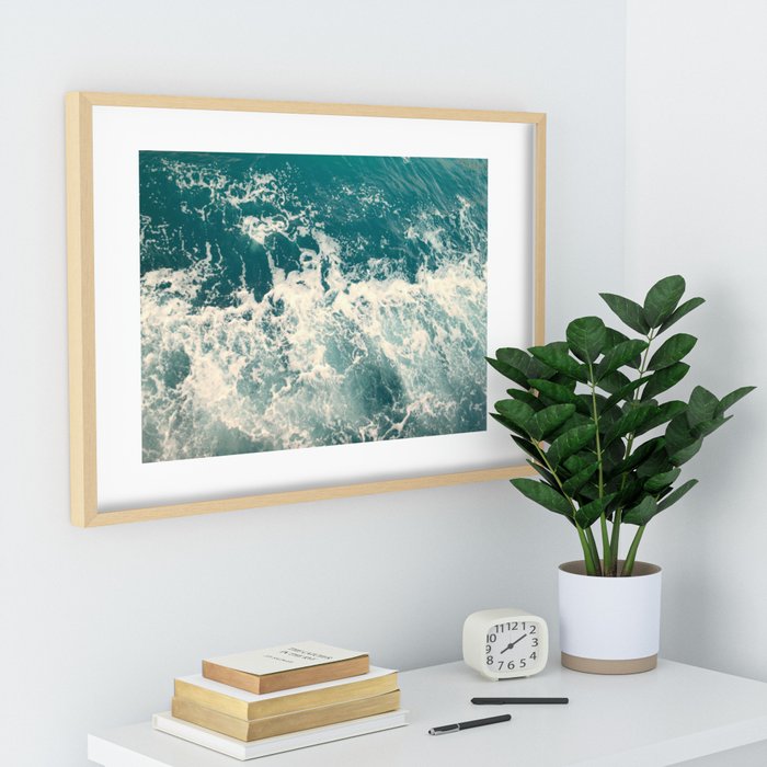 Recessed Framed Print Modern minimalist sea texture by ARTbyJWP via Society6.com