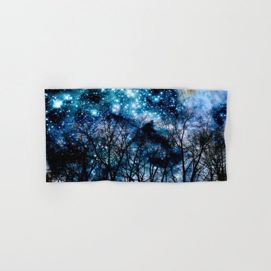 Black Trees Teal Space Hand & Bath Towel