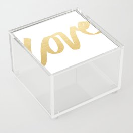 Love Gold White Type Acrylic Box