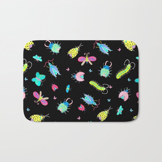 Neon Bugs Bath Mat