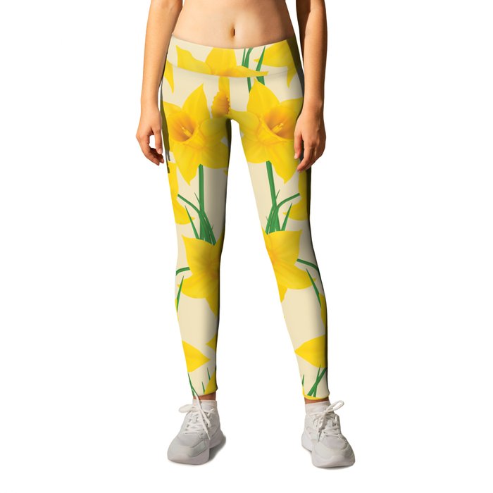 Yellow Daffodils Pattern Leggings