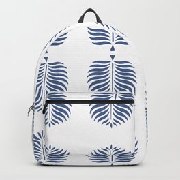 TROPICAL PALMS . WHITE + BLUE Backpack
