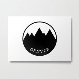 Denver Metal Print | Centennialstate, Pop Art, Colorado, Mountains, Denver, 5280, Rockymountains, Digital, Graphicdesign, Black And White 
