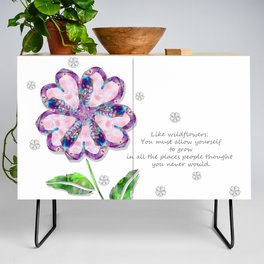 Inspirational Floral Art - Like A Wildflower by Sharon Cummings Credenza