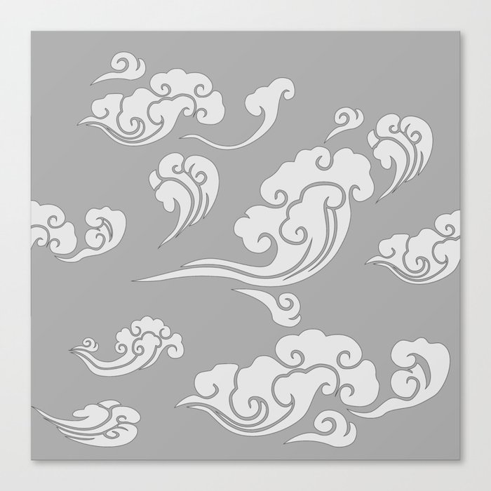 Cloud Swirls - White Canvas Print