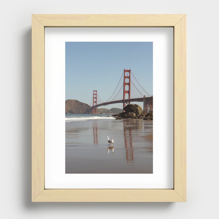Seagulls and The Golden Gates Recessed Framed Print