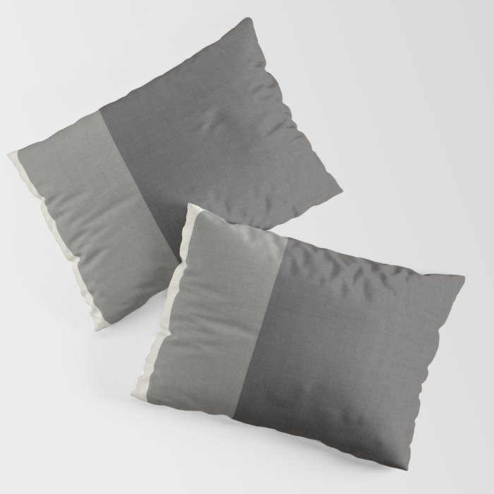Tri-Color Split Vertically Grey Geometry Pillow Sham