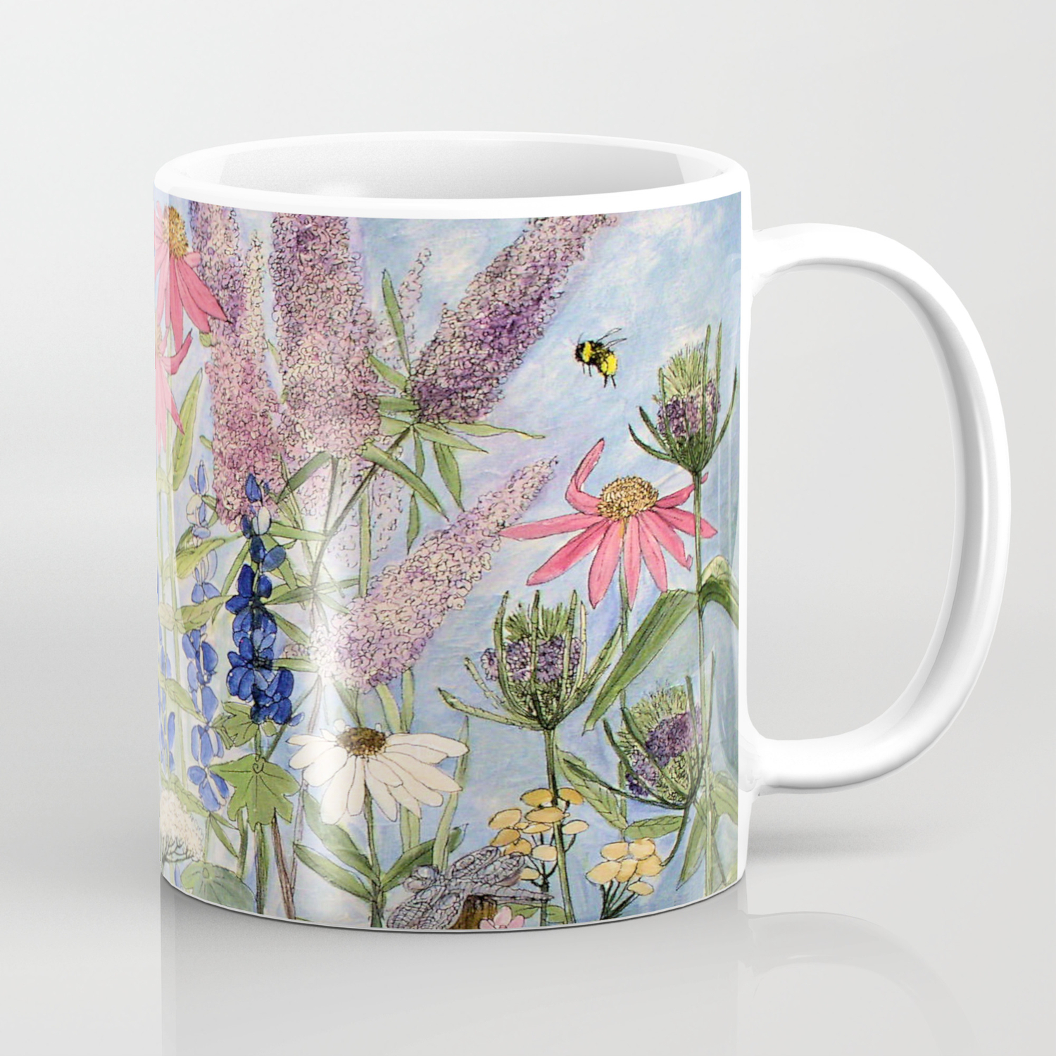 Flowers Garden Acrylic Painting Coffee Mug By Betweentheweeds