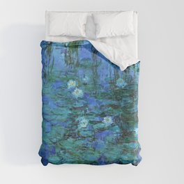 Claude Monet Water Lilies BLUE Duvet Cover